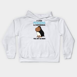 I Like Penguins and Capybaras you not so much Kids Hoodie